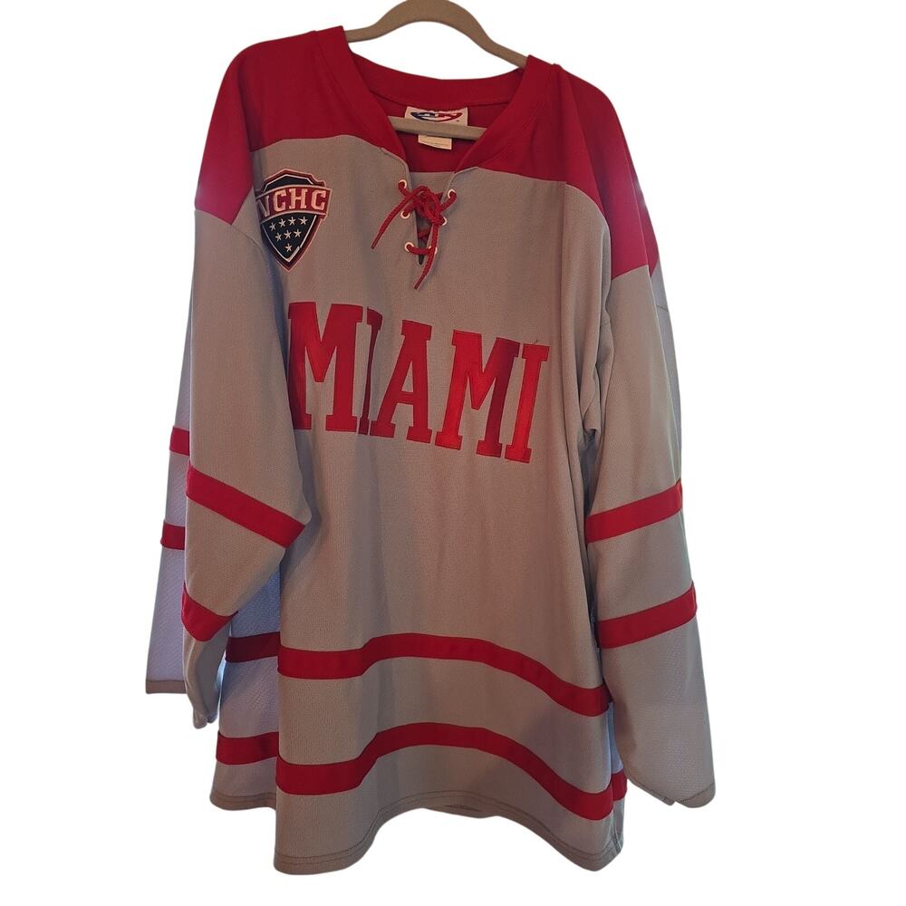 Miami RedHawks NCHC Men's Ice Hockey Jersey Athletic knit Size XL
